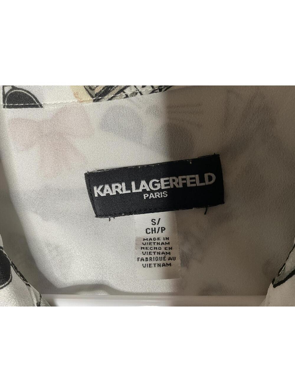 < Karl Lagerfeld Paris Whimsical Girly Fashion Button Up Shirt > - Picture 2 of 4